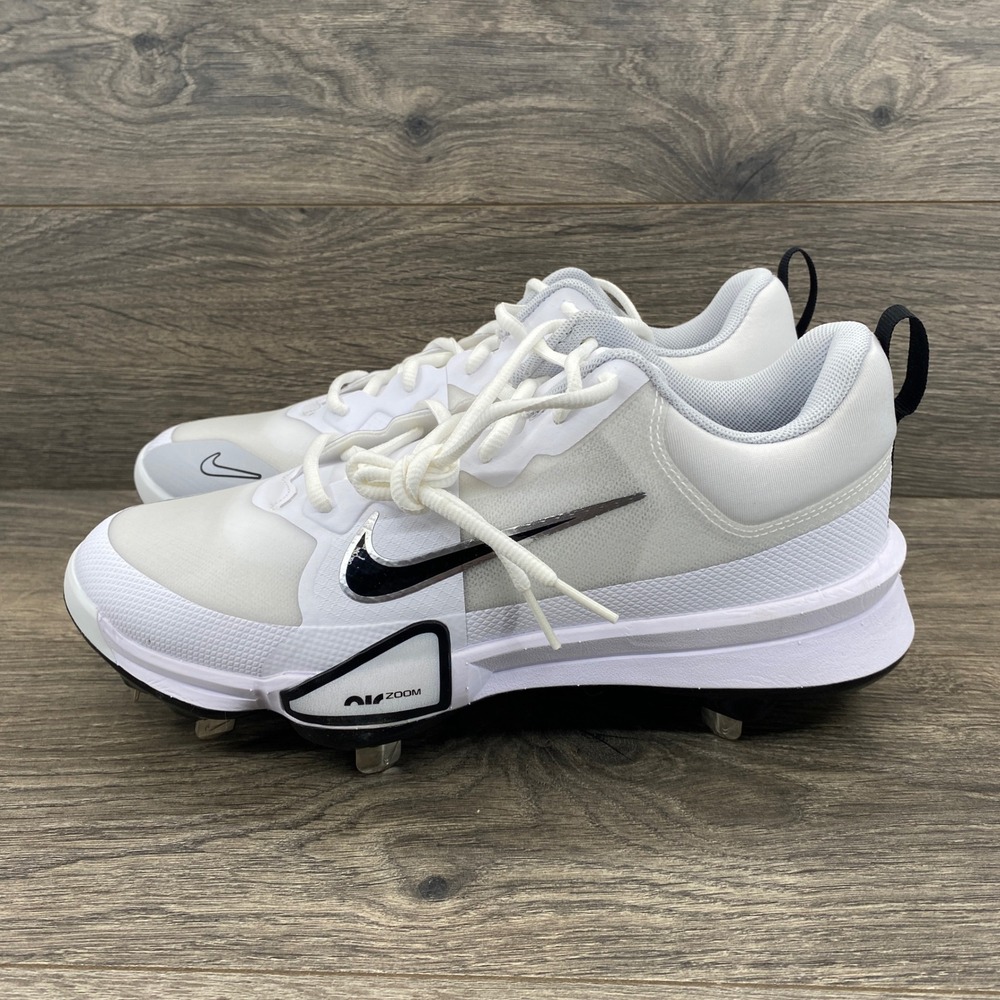 Nike Force Zoom Trout 9 Pro Mens 8 White Black Metal Baseball Cleats FB2907-102